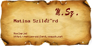 Matisa Szilárd névjegykártya